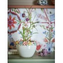 Cache-pot ceramique bordure decore fleurs sculptes Bloomingville Eanna