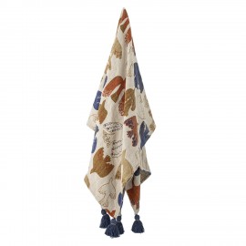 Plaid oiseaux colombes coton recycle Bloomingville Anniversary
