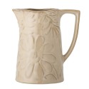 Pichet gres texture floral beige marron Bloomingville Aldon
