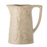 Pichet gres texture floral beige marron Bloomingville Aldon