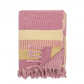 Plaid coton recycle franges Bloomingville Isnel