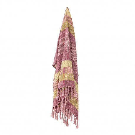 Plaid coton recycle franges Bloomingville Isnel