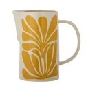 Carafe en ceramique motif floral jaune peint Bloomingville Fauni