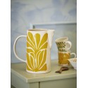 Carafe en ceramique motif floral jaune peint Bloomingville Fauni