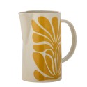 Carafe en ceramique motif floral jaune peint Bloomingville Fauni