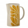 Carafe en ceramique motif floral jaune peint Bloomingville Fauni