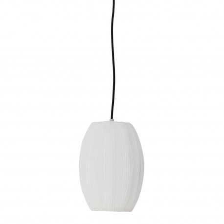 Lampe suspension tissu blanc texture Bloomingville Pica