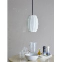 Lampe suspension tissu blanc texture Bloomingville Pica