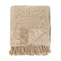 Plaid coton recycle beige motif franges Bloomingville