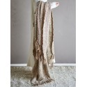 Plaid coton recycle beige motif franges Bloomingville