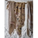 Plaid coton recycle beige motif franges Bloomingville