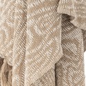 Plaid coton recycle beige motif franges Bloomingville