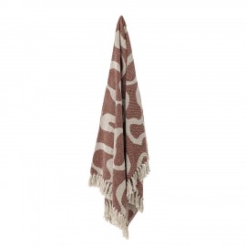 Plaid coton recycle motif chic franges Bloomingville Salobre