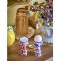 Coquetier haut ceramique motif floral Bloomingville Florist set de 2