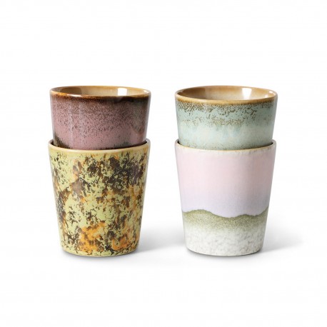 Tasse a cafe mugs gres depareilles HK living Serendipity set de 4