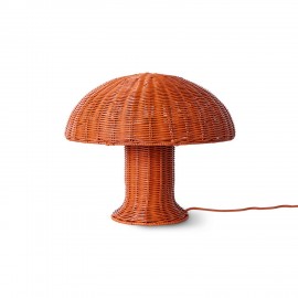 Lampe de table champignon retro vintage rotin tresse couleur HK living