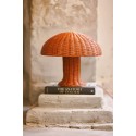 Lampe de table champignon retro vintage rotin tresse couleur HK living