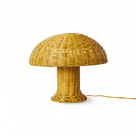 Lampe a poser champignon retro rotin couleur HK living
