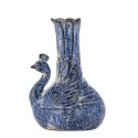 Petit vase gres paon bleu Bloomingville Kali