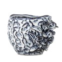 Petit cache pot gres structure fleurs sculptees Bloomingville Malina