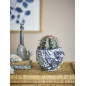Petit cache pot gres structure fleurs sculptees Bloomingville Malina