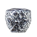 Petit cache pot gres structure fleurs sculptees Bloomingville Malina