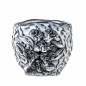 Petit cache pot gres structure fleurs sculptees Bloomingville Malina