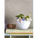 Cache pot decoratif oiseaux gres Bloomingville Eanna