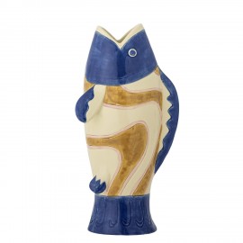 Vase poisson bleu gres Bloomingville Irving