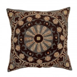 Coussin decoratif brode coton Bloomingville Chinon