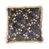 Coussin decoratif velours floral franges Bloomingville Eydis