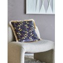 Coussin decoratif velours floral franges Bloomingville Eydis