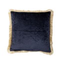 Coussin decoratif velours floral franges Bloomingville Eydis