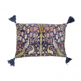 Coussin decoratif salon motif paons Bloomingville Adya