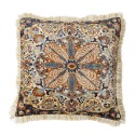 Grand coussin decoratif doux motif boheme franges Bloomingville Asu