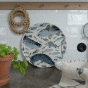 Plateau de cuisine chic bois bouleau rond poissons Nordra Sweden