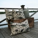 Grande housse de coussin chic lin poissons Nordra Sweden