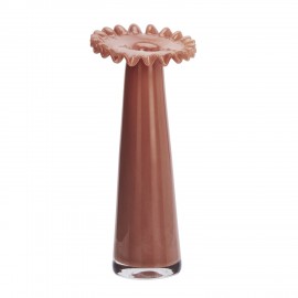 Vase soliflore style art deco verre corail Madam Stoltz