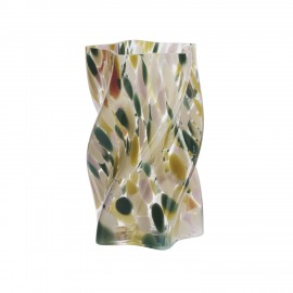 Vase decoratif art deco verre tachete multicolore Madam Stoltz