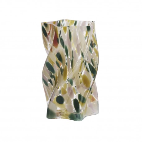 Vase decoratif art deco verre tachete multicolore Madam Stoltz