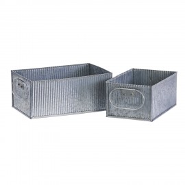 Boite de rangement métal Madam Stoltz set de 2