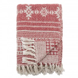 Plaid coton recycle franges Bloomingvilla Oia