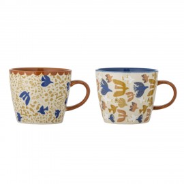 Mugs tasses decores oiseaux gres Bloomingville Anniversary