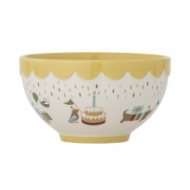 Bol enfant gres peint jaune Bloomingville Celebrate