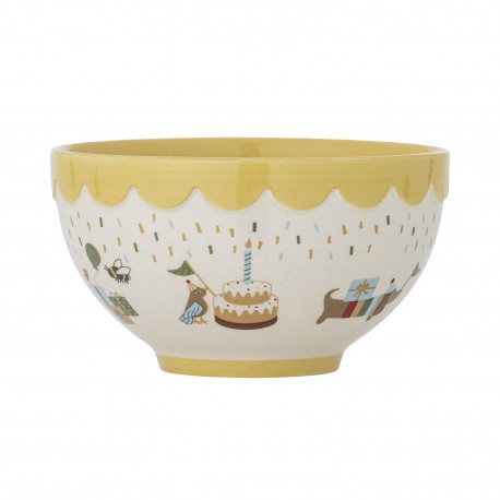 Bol enfant gres peint jaune Bloomingville Celebrate
