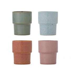 Tasses depareilles design epure multicolores gres Bloomingville Ewan