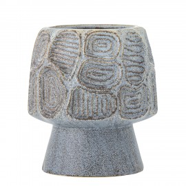 Cache pot decoratif chic gres bleu Bloomingville Clarke