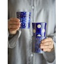 Tasses gres peint bleu motifs Bloomingville Minoa set de 3