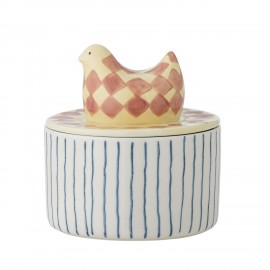Boite a sucre ceramique decorative peinte oiseau Bloomingville Biona