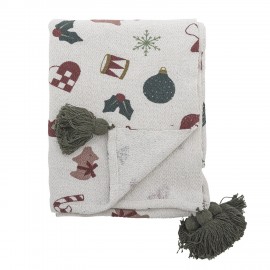 Plaid motif noel coton recycle Bloomingville Yule